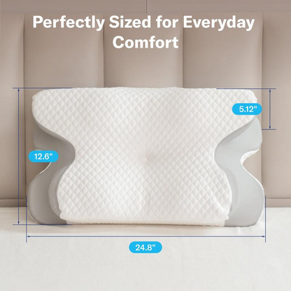 Alcedo Cervical Pillow for Cozy Sleep, Odorless Ergonomic Contour Memory Foam, Orthopedic Bed Pillow for Side, Back, and Stomach Sleepers