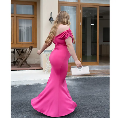 OYS Women's Elegant Sleeveless Off Shoulder Bodycon Long Formal Party Evening Dress Fabric Polyester