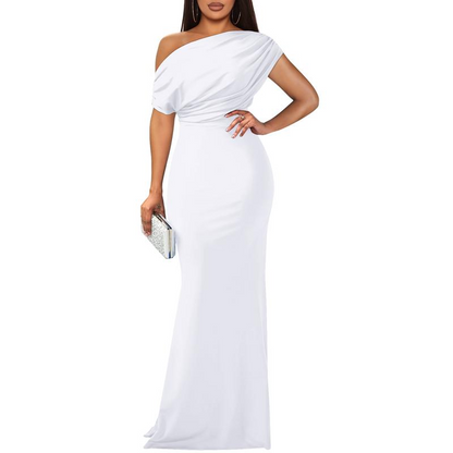 OYS Women's Elegant Sleeveless Off Shoulder Bodycon Long Formal Party Evening Dress Fabric Polyester